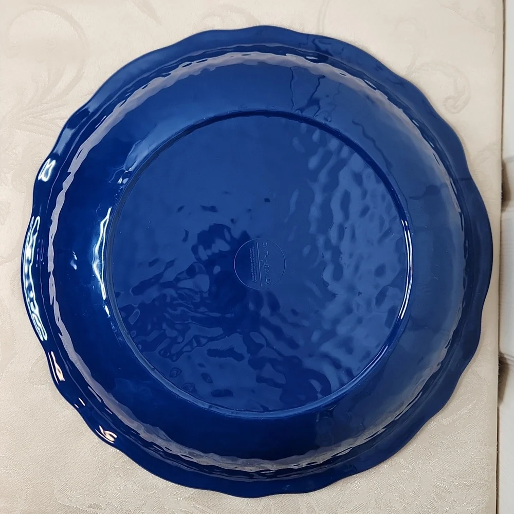 Cynthia Rowley bright blue yellow melamine serving bowl summer salad picnic